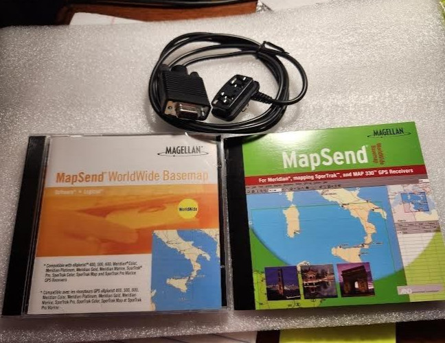 Mapsend Worldwide Basemap Software V1.10a Meridian Green GPS + Data Cable