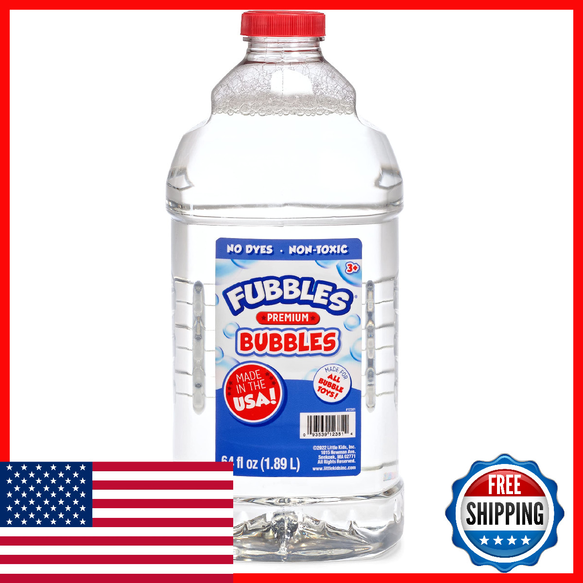 Little Kids Bubbles By Fubbles Made In The Usa 64Oz Non Toxic Bubble Solution