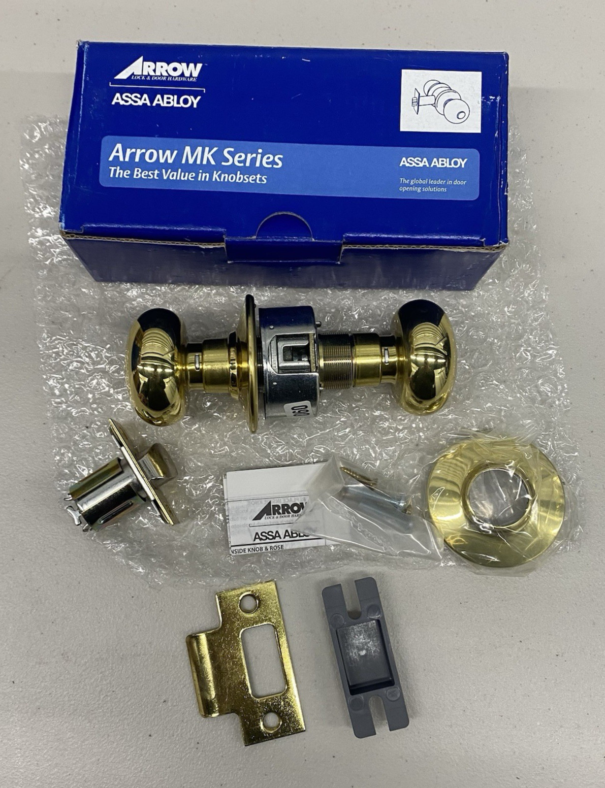 Arrow MK Series MK01-TA-03 Brass Passage Knob Set Brand NEW