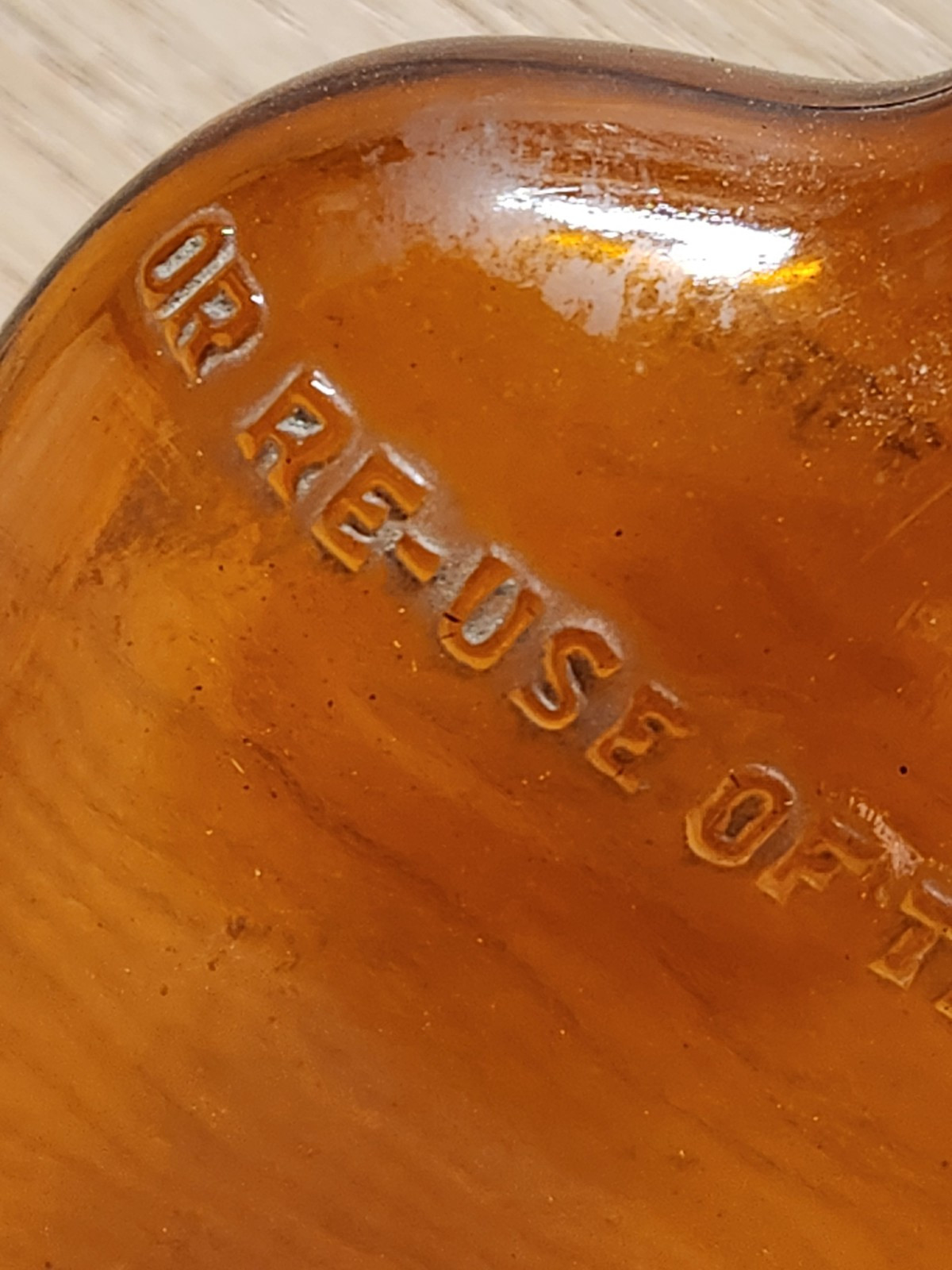 Vintage 1947 National Distillers Amber Flask Half Pint D-1 Code Original Cap