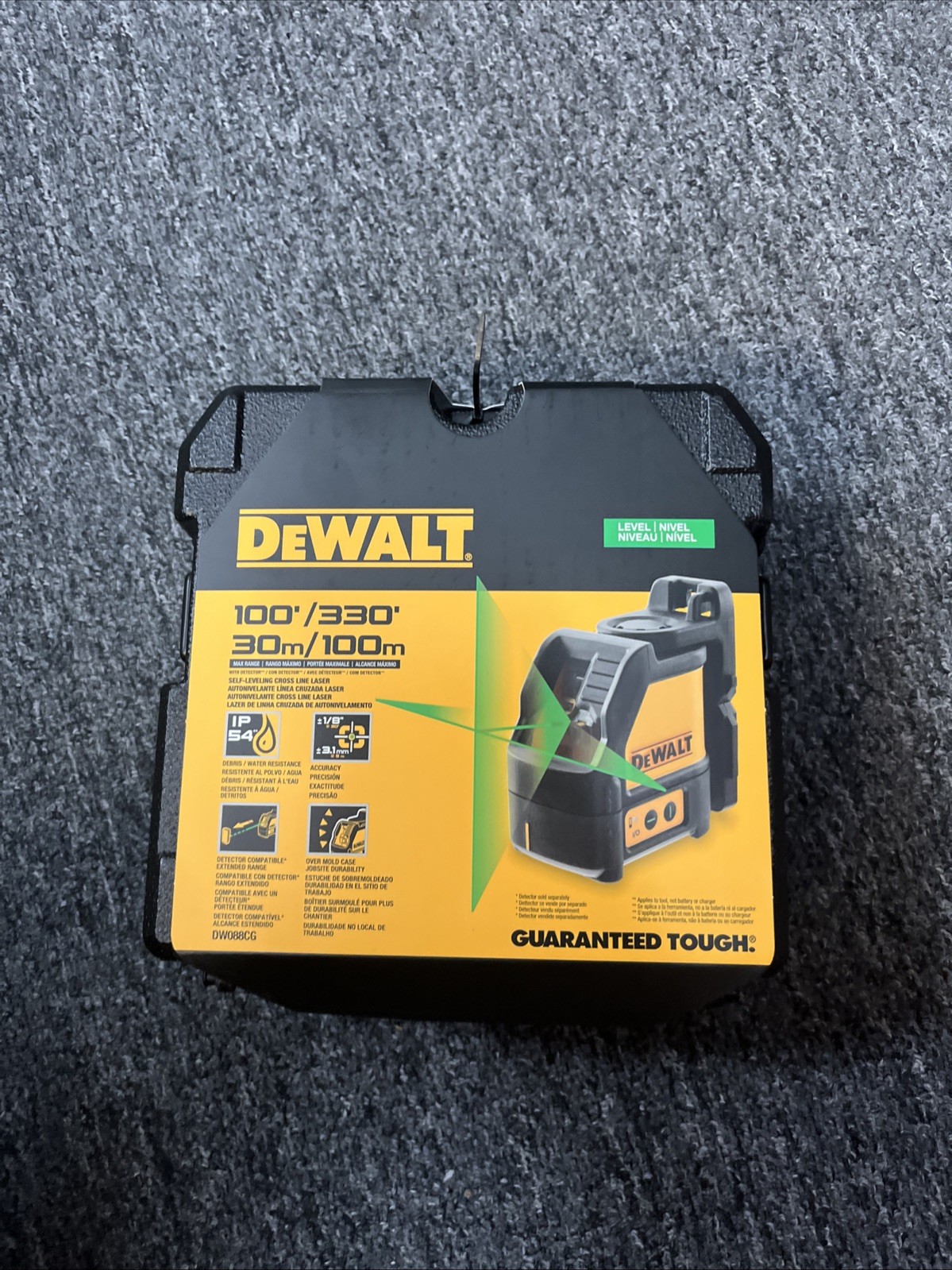 Brand New Dewalt DW088CG Self Leveling Green Cross Laser Level 100'-330’ NEW