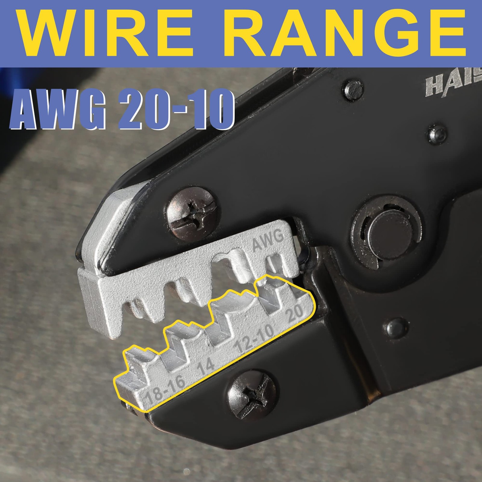 Crimping Tool AWG 20-10 Ratchet Wire Terminal Crimper HS-5327