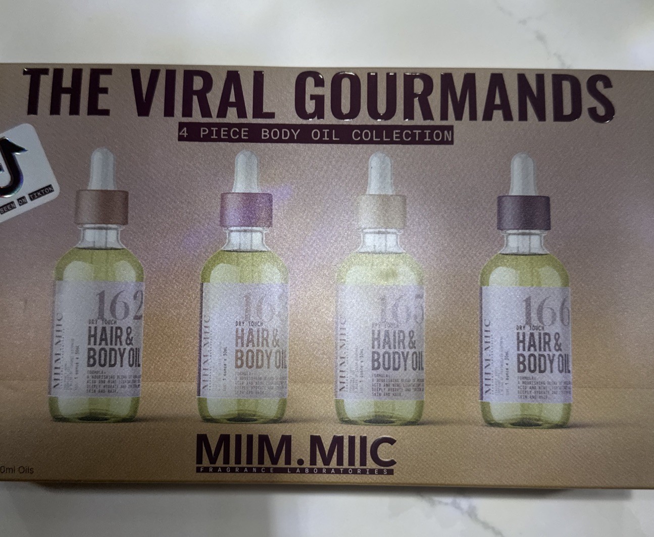 Miim Miic The Viral Gourmand 4 pc Body Oil Set Collection (10ml bottles) NEW!
