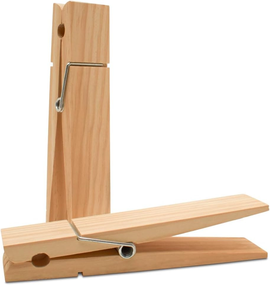 Oversized Wooden Clothespins 9-inch, Pack of 2 Large Clothes Pins Heavy Duty for