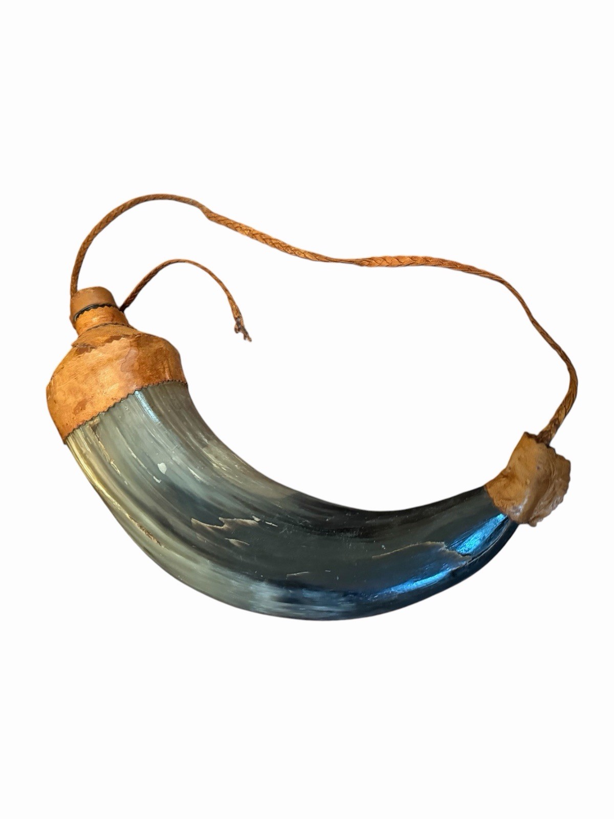 Black Powder Horn Leather Cord Decor Functional Grand Turk Tourist Strap Broke