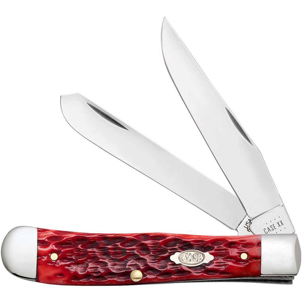 CASE XX KNIVES TRAPPER - DARK RED BONE CS - PEACH SEED JIG 6254 CS (31950) POCKE