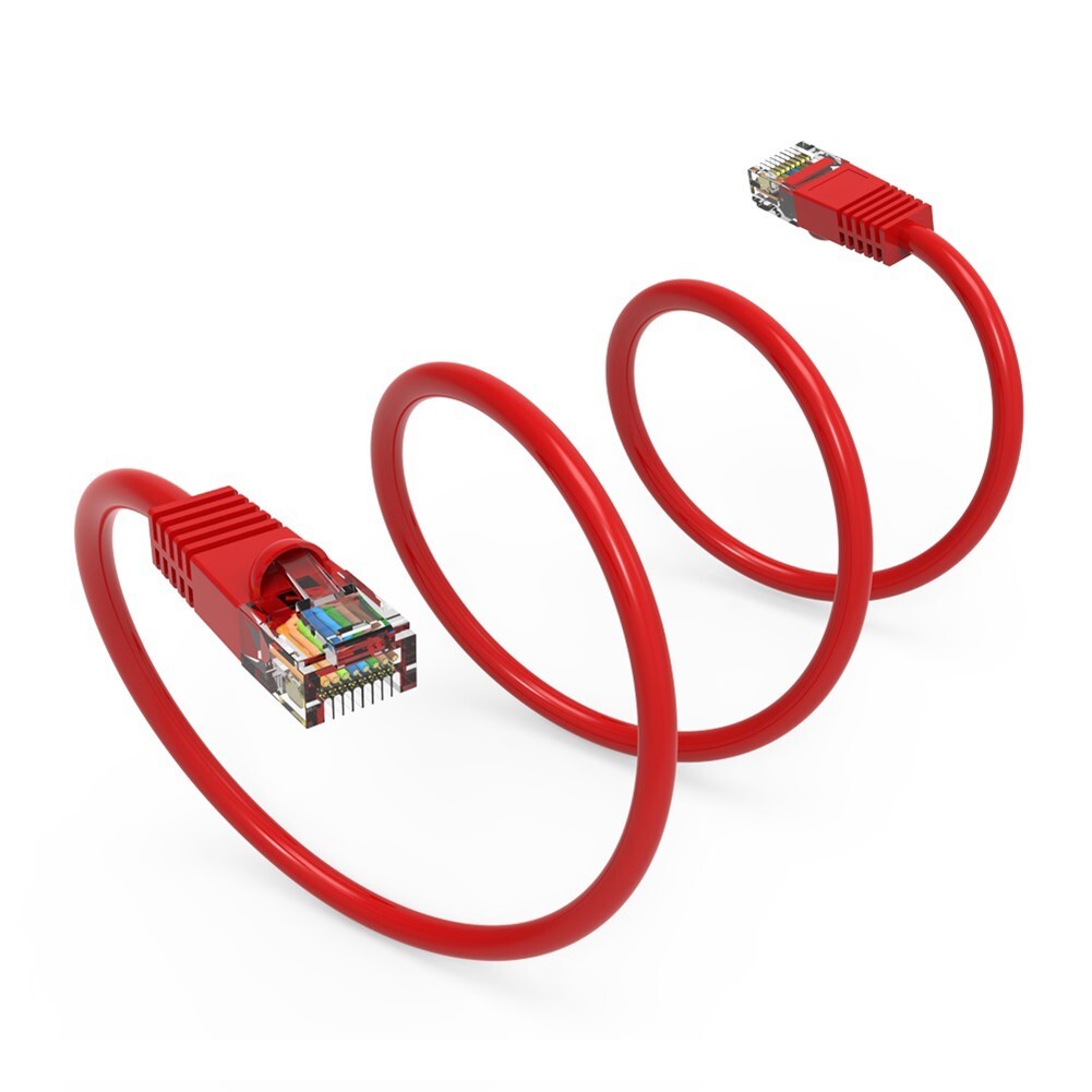 3FT Cat5E RJ45 Ethernet LAN Network UTP Snagless Patch Cable Pure Copper Red