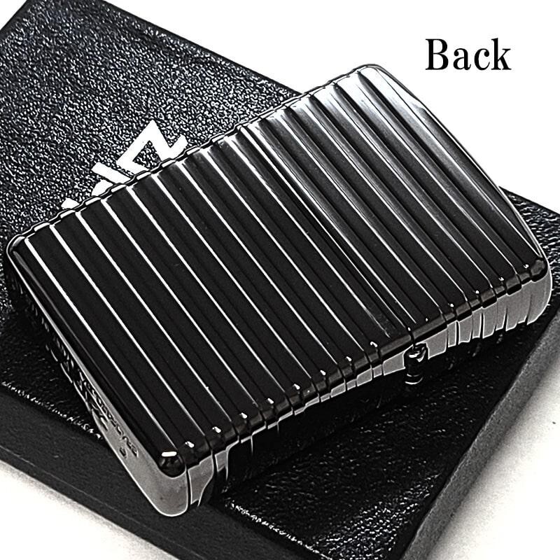 Zippo Armor Horizontal Stripe Black 4 Sided Continuous Processing Lighter Japan