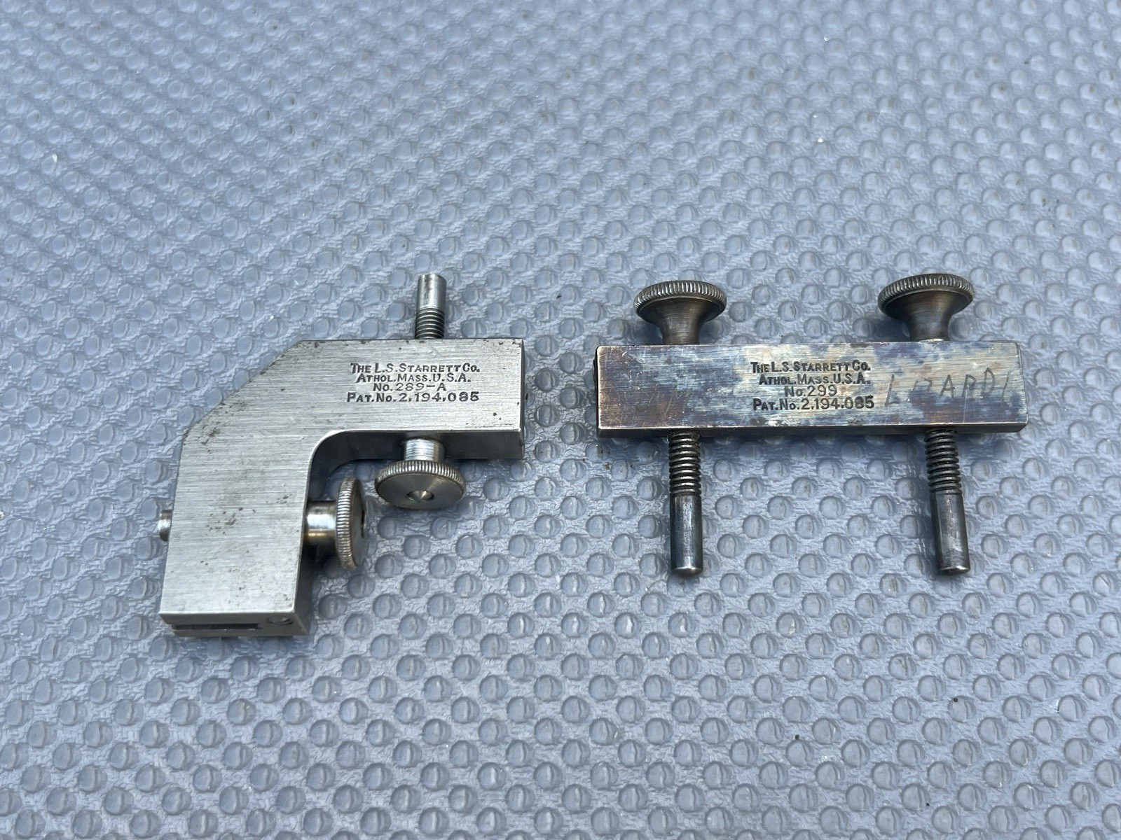 Vintage Starrett No. 289-A & No. 299 Blade & Rule Attachment/Clamp USA
