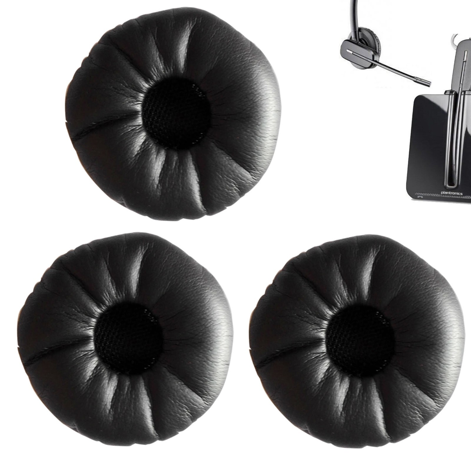 3 pc Plantronics Headband Ear Cups / Cushion/ Foam for SAVI CS540 W740 W745 W440