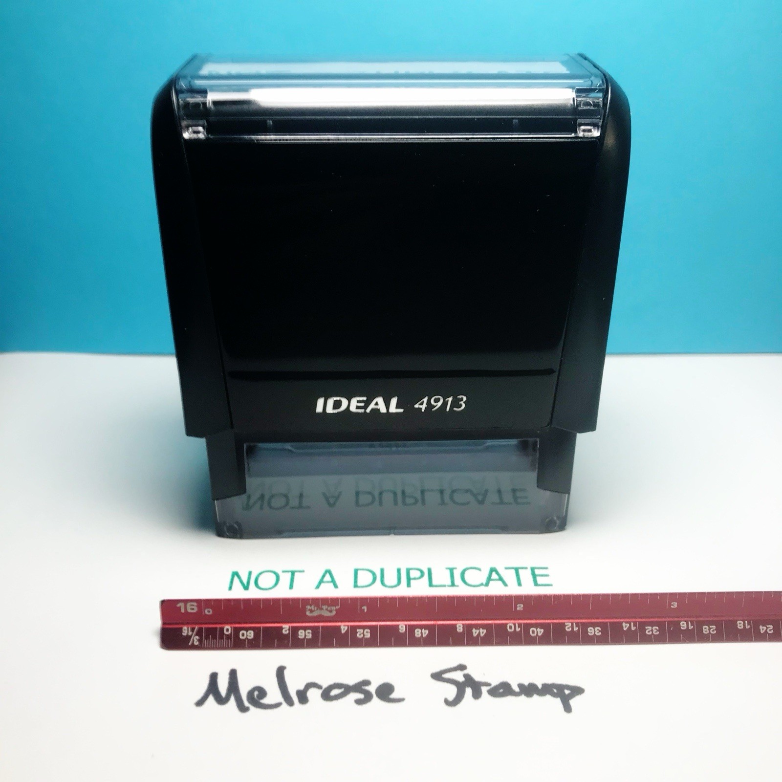 Not A Duplicate Rubber Stamp Green Ink Self Inking Ideal 4913