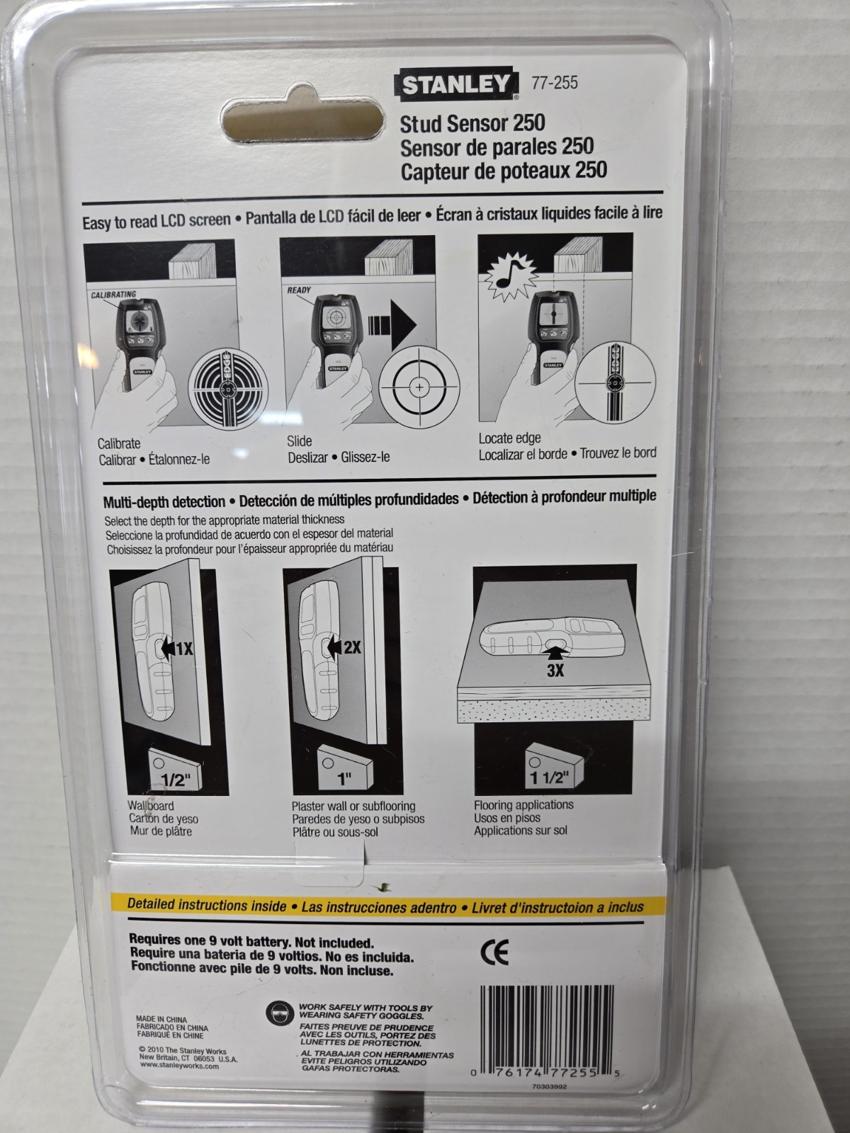 Stanley 77-255 IntelliSensor Stud Finder/Sensor - Requires 9-Volt Battery New