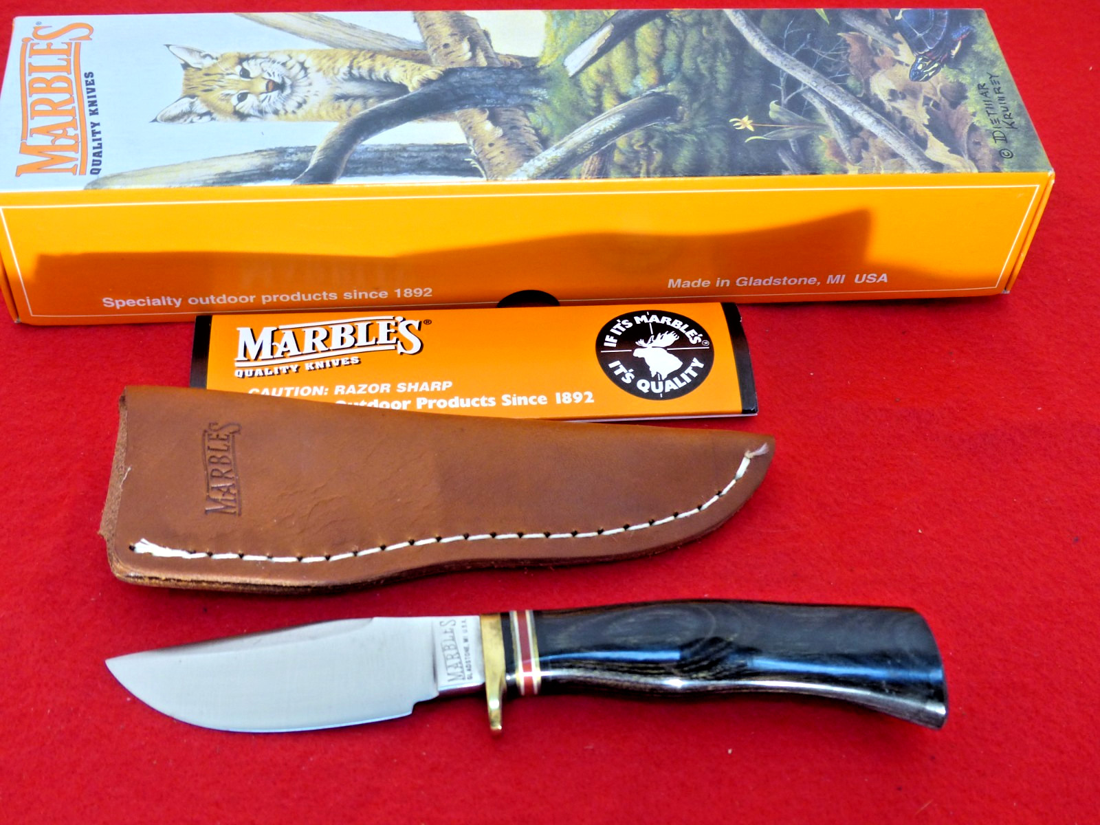 Marbles Gladstone USA mint Trailcraft SW/Carver fixed blade knife