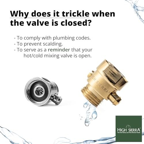 Lead-Free Brass Shower Trickle Valve - Easy Push Button Flow Control, Polished F