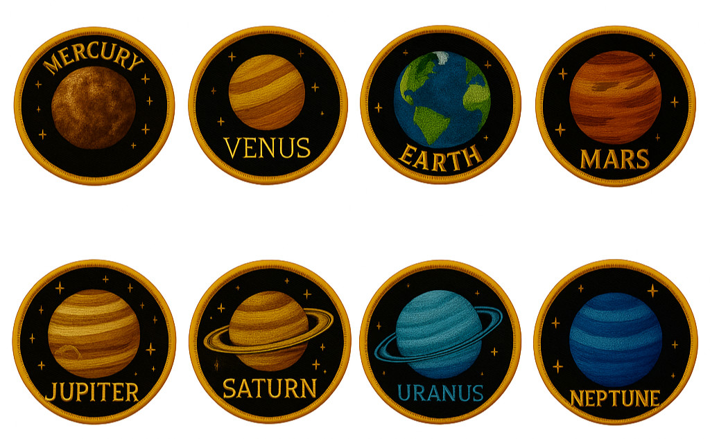 Space Solar System Costume Cosplay Embroidered Patch Iron-On/Sew-On DIY Badge