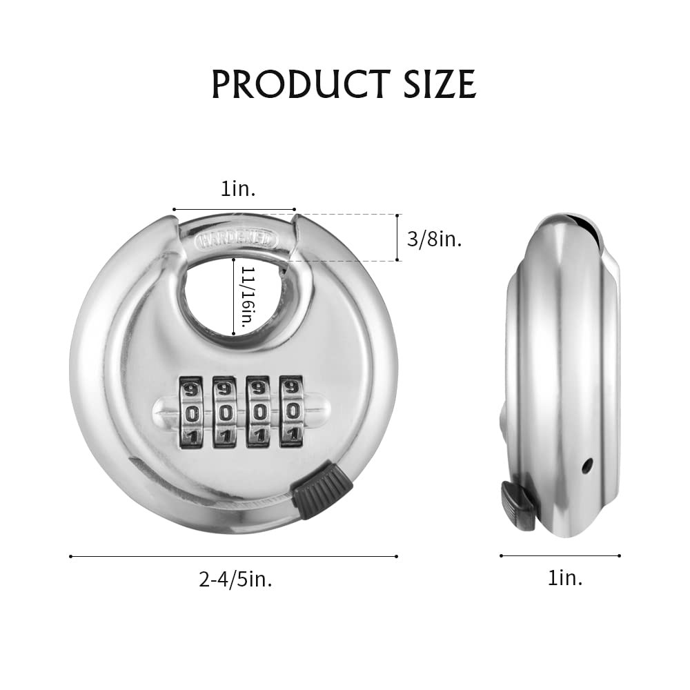 Cincinno 4 Digit Combination Lock Combination Disc Padlock Hardened Steel