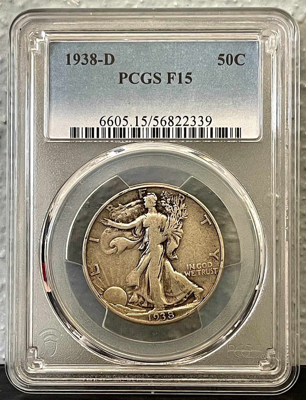 1938-D Walking Liberty Half Dollar 50c "Semi-Key Coin" *PCGS F15 Choice Fine*
