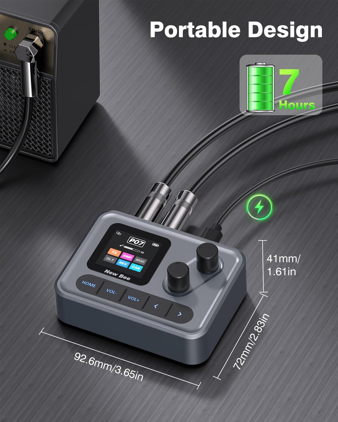 Pocket AMP Multi Effects Processor with 6 Module 80 Editable Effects, IR Load...