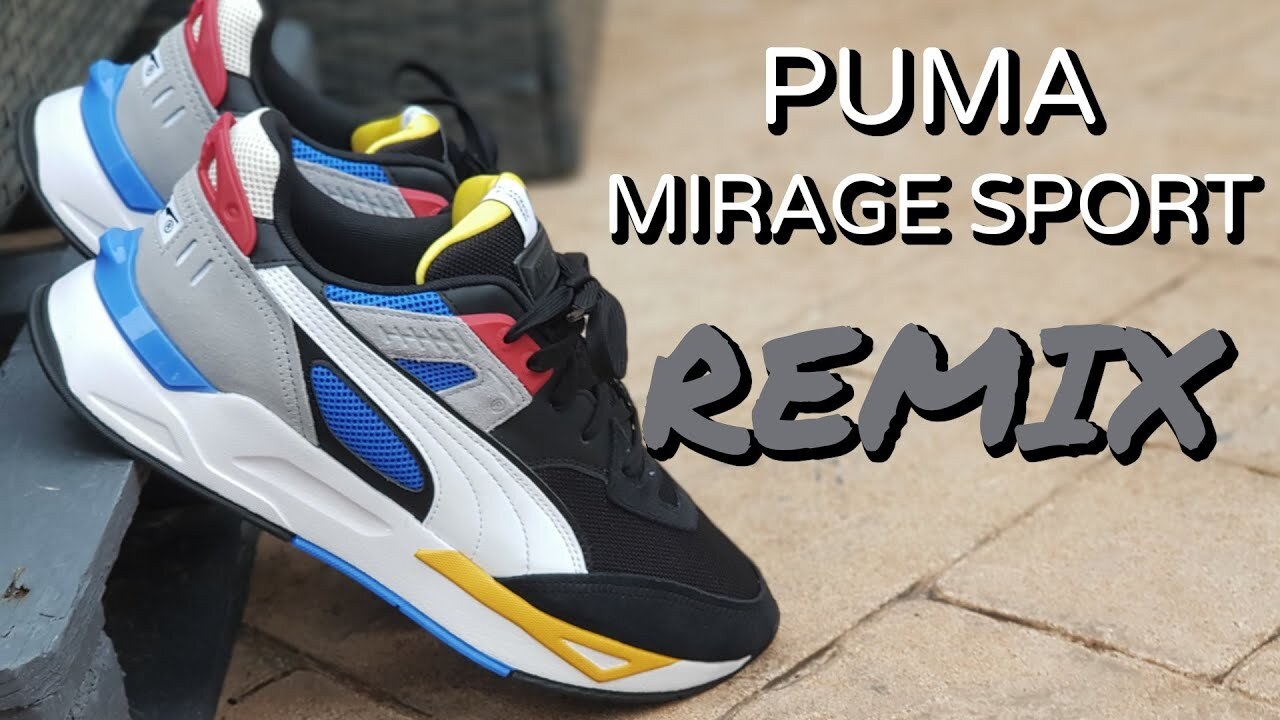 PUMA MIRAGE SPORT REMIX 381051-01 BLACK/MILTICOLOR MEN'S RUNNING CASUAL SHOES