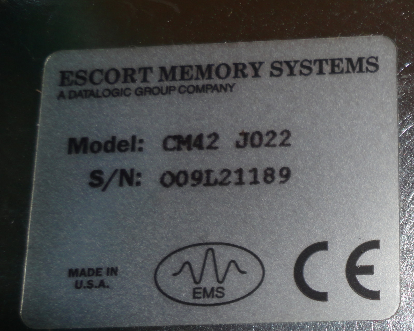 EMS CM42 J022 INTERFACE CONTROLLER DATALOGIC ESCORT MEMORY SYSTEM CM42J022 NEW