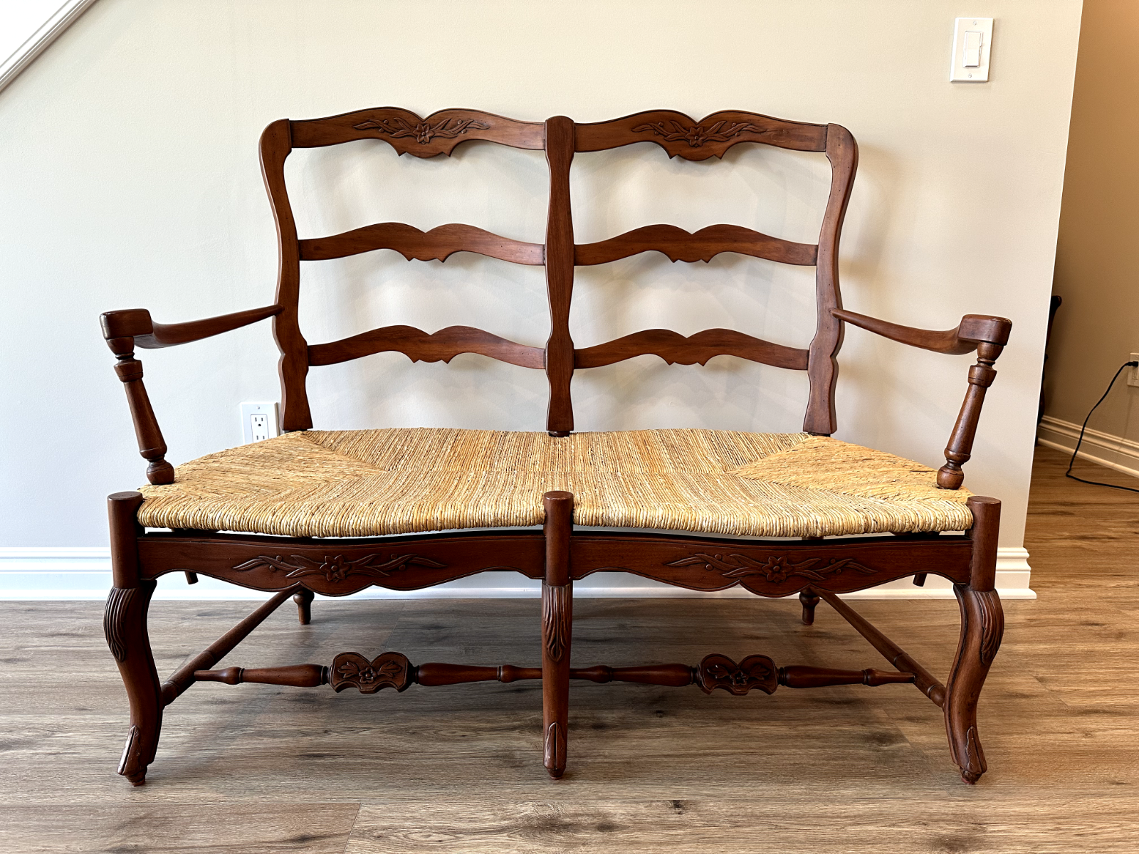 Pierre Deux Louis XV Rush Settee – Made in the Philippines