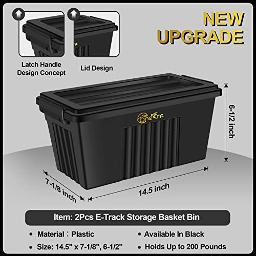 2 Pack E-Track Basket Storage Bin for E Track Accessories for Enclosed