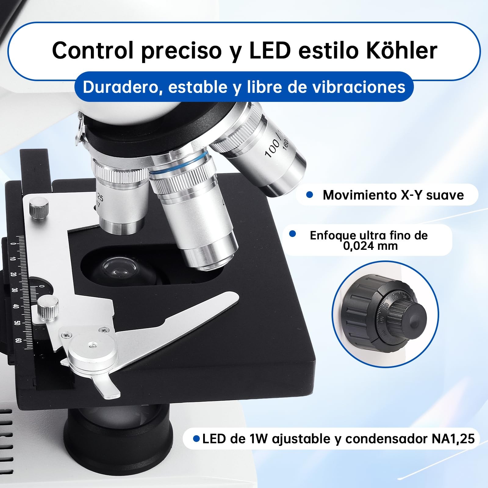 SWIFT SW320T 40X-5000X Trinocular Microscope with 2MP Camera, Black,White