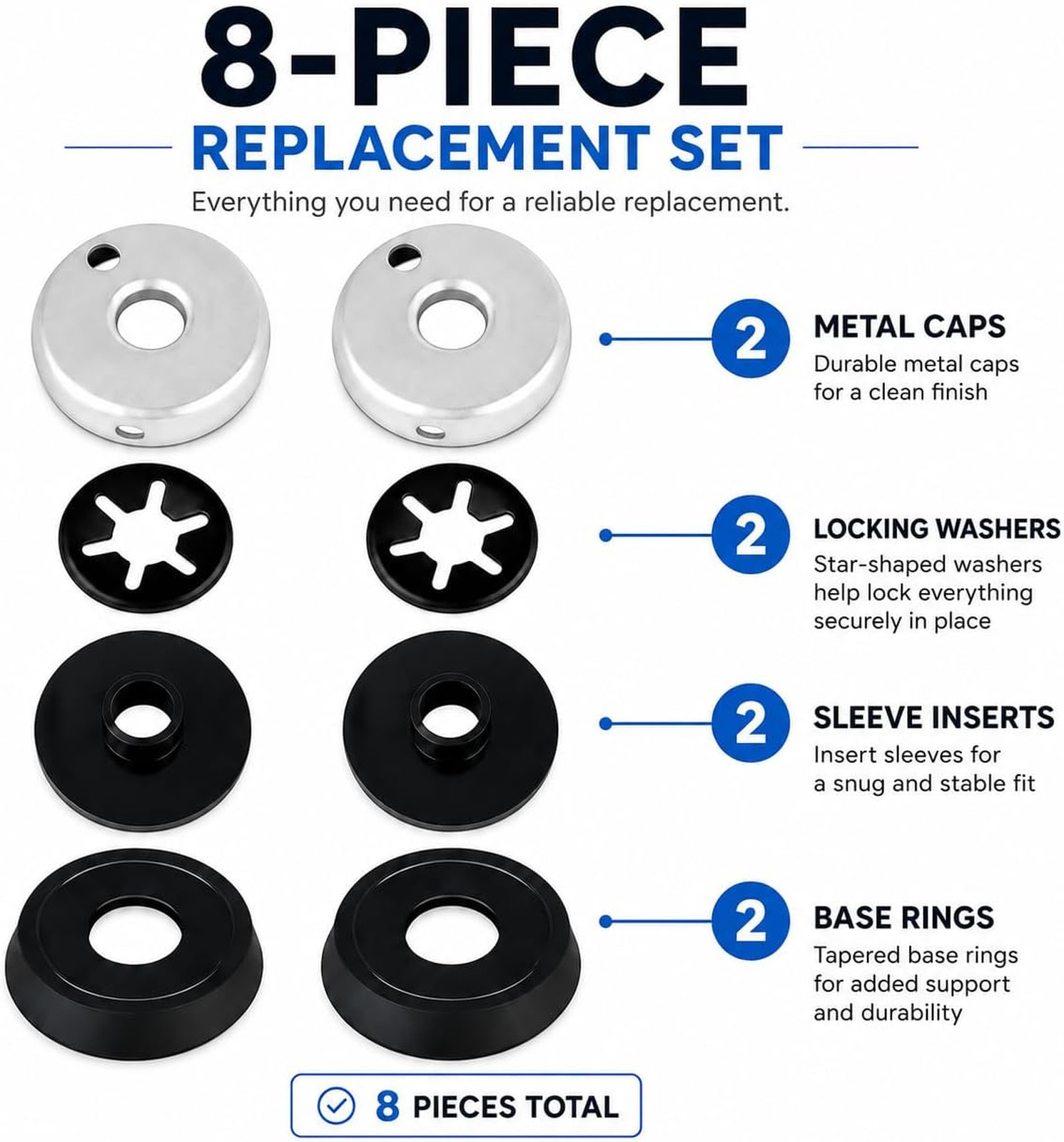 Replacement Pump Cup Kit for Coleman Lanterns Stoves Nitrile Rubber Caps Metal