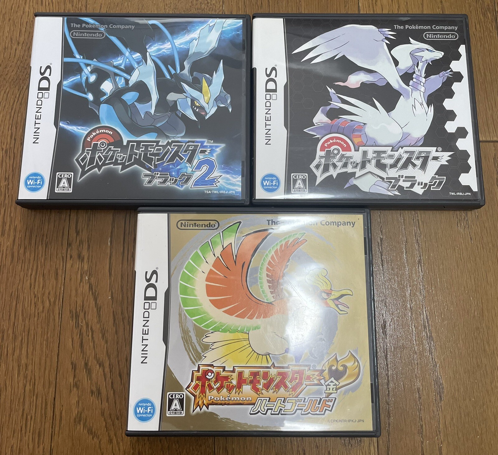 【Set of 3】DS Pokemon Black & Black 2 & Heart Gold Japanese ver. NDS from Japan