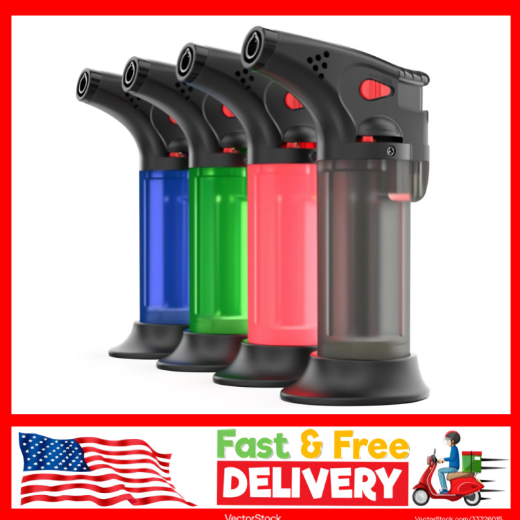 4 Pack Torch Lighters Butane Refillable, Windproof Jet Blow Torch Lighters...