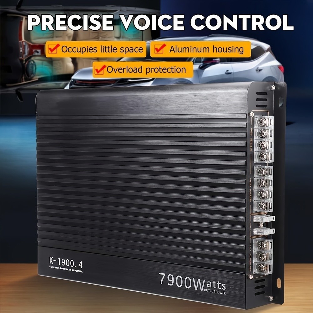 7900W 12V 4 Channel Car Amplifier: Stereo Audio Speaker Amp System for Campers