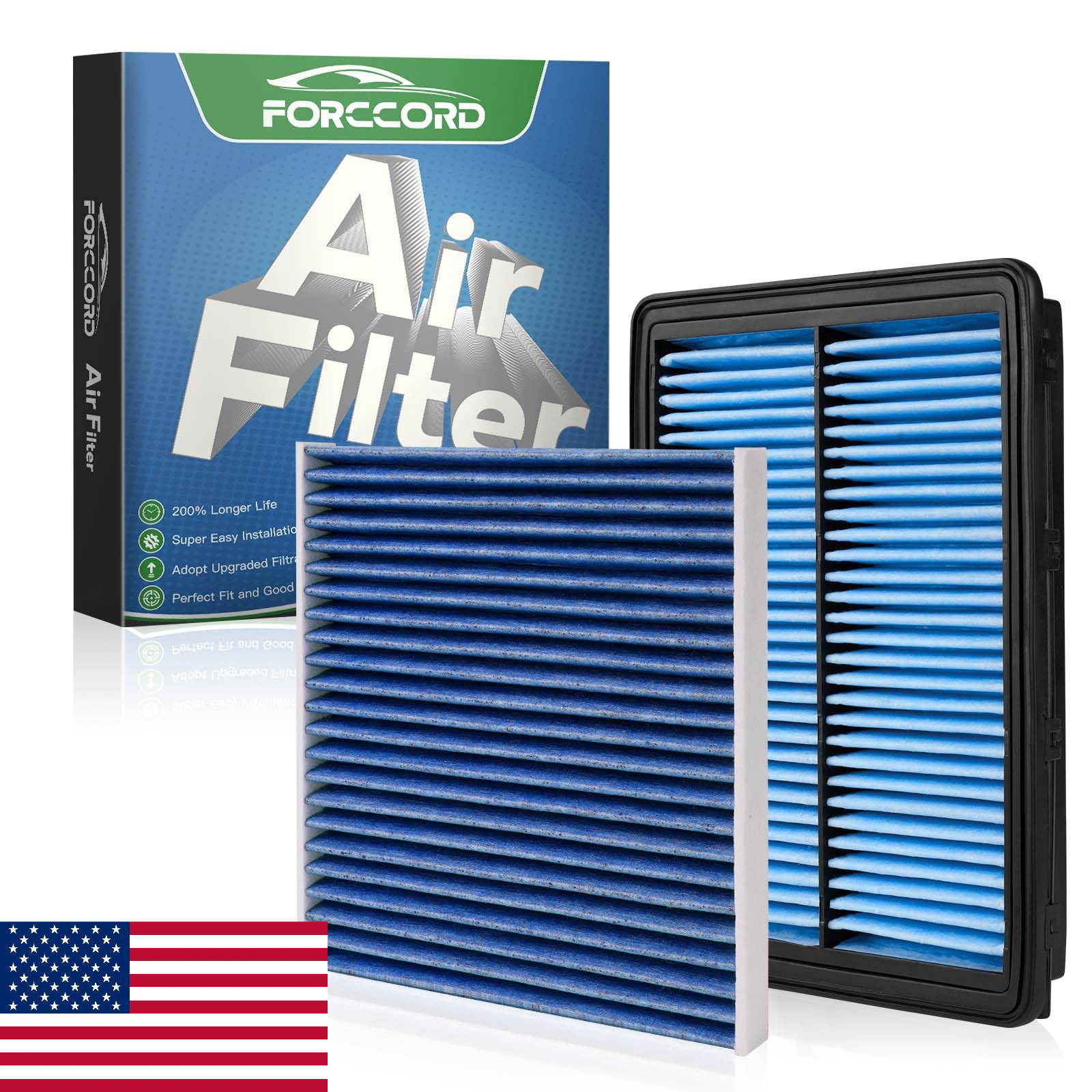Forccord Cabin & Engine Air Filter for Hyundai Sonata 2015-2019 2.4L Gas