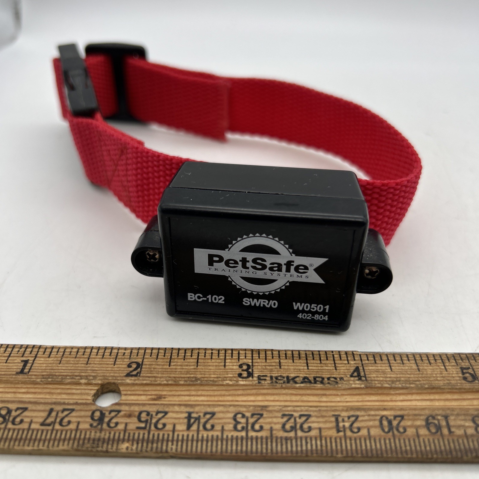 PetSafe BC-102 Waterproof Bark Control Collar Red Nylon Adjusting Collar W0501