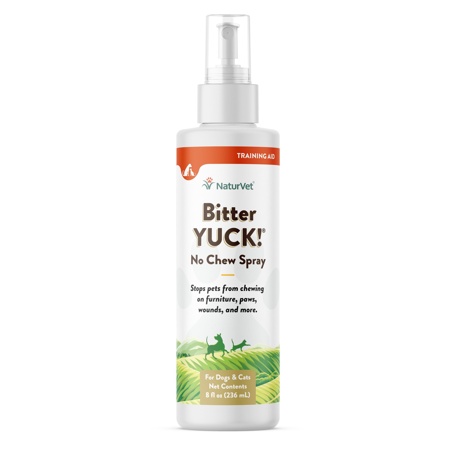 NaturVet BITTER YUCK No Chew Spray For Dog/Cat/Horse - Water Based 8 oz