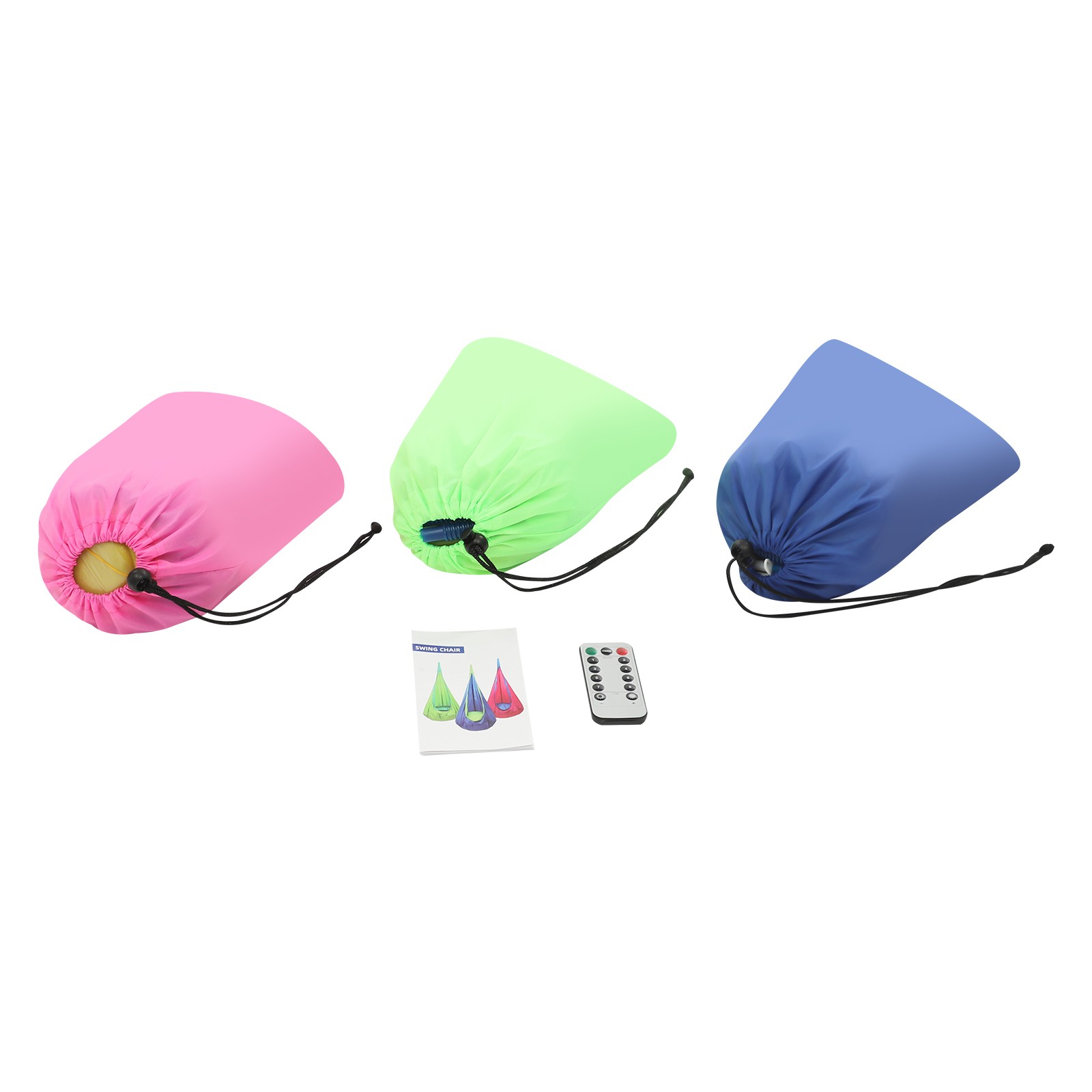 3pcs Light Up Kids Pod Swing Seat Swing Chair for Kids Indoor & Outdoor Remote