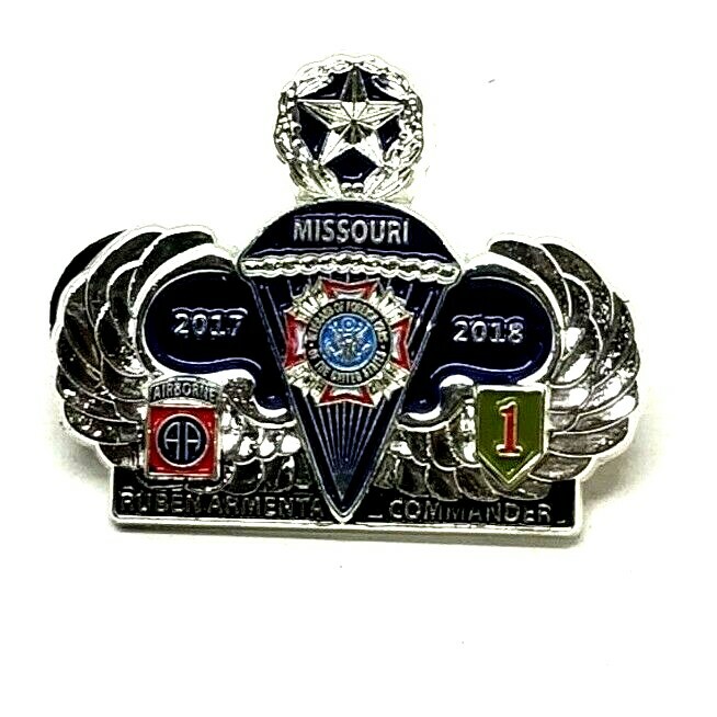 V.F.W. 2017 2018 Missouri Pin Army Airborne Veteran of Foreign Wars (B6)