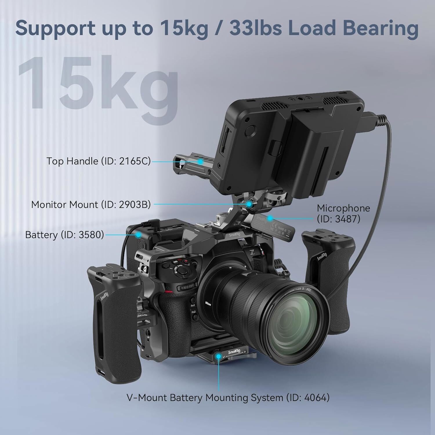 SmallRig Camera Side Handle with Bulit-in 1/4"-20 Locating Hole for Camera Cages