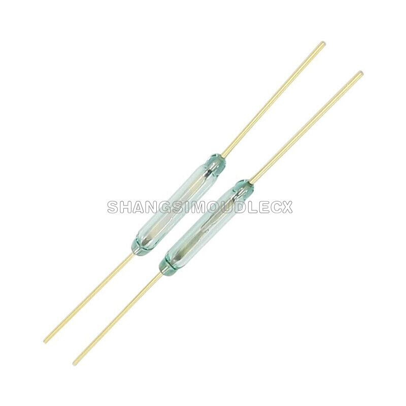 10pcs 2 x 14mm MKA-14103 Gold Tone Leads Glass N/O SPST Reed Switches 10-15AT