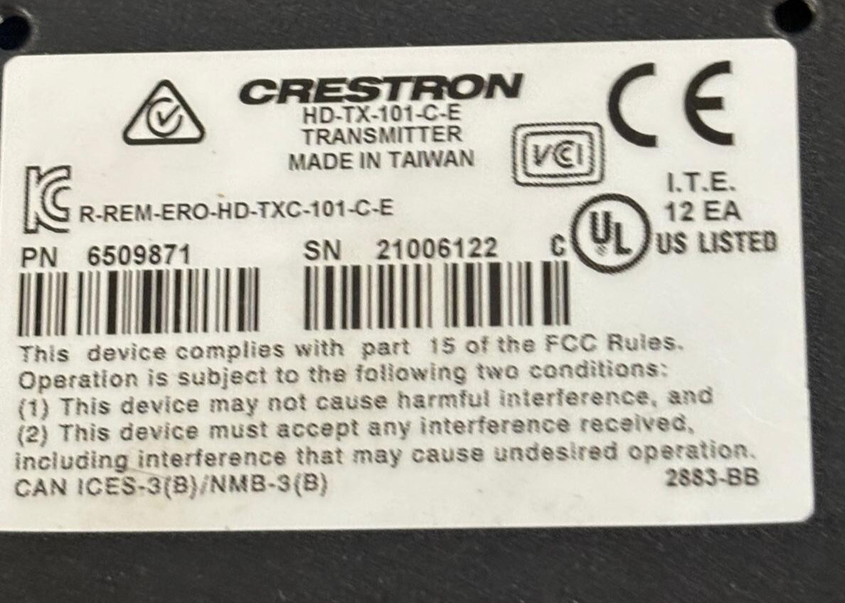 Crestron HD-TX-101-C-E Category Cable Transmitter (6509871)
