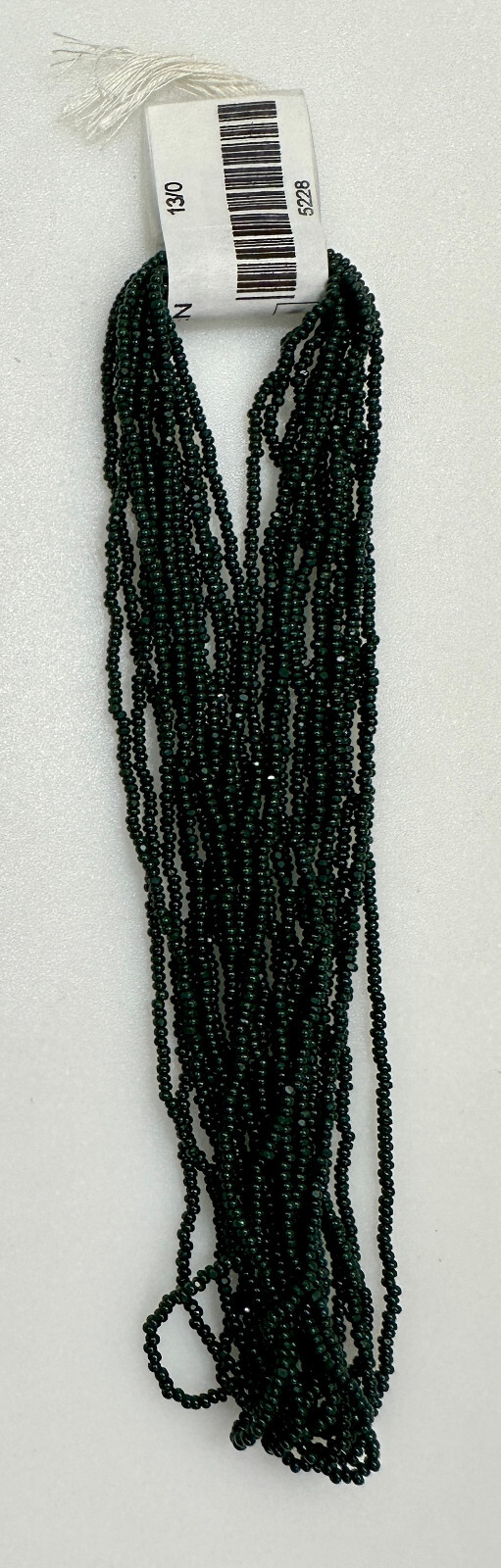 Hank of 13/0 Cut Opaque Seed Beads - Dark Green