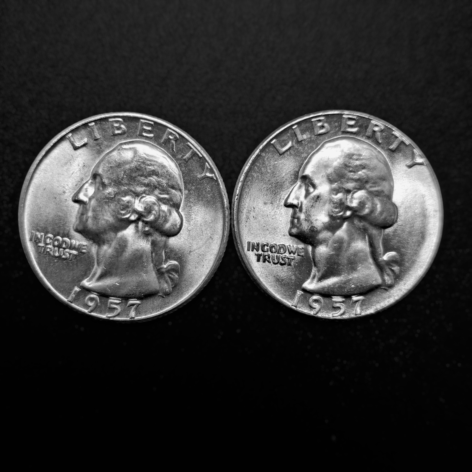 [Lot Of 2] 1957 Washington Quarter  BU Uncirculated 90% Silver Coin