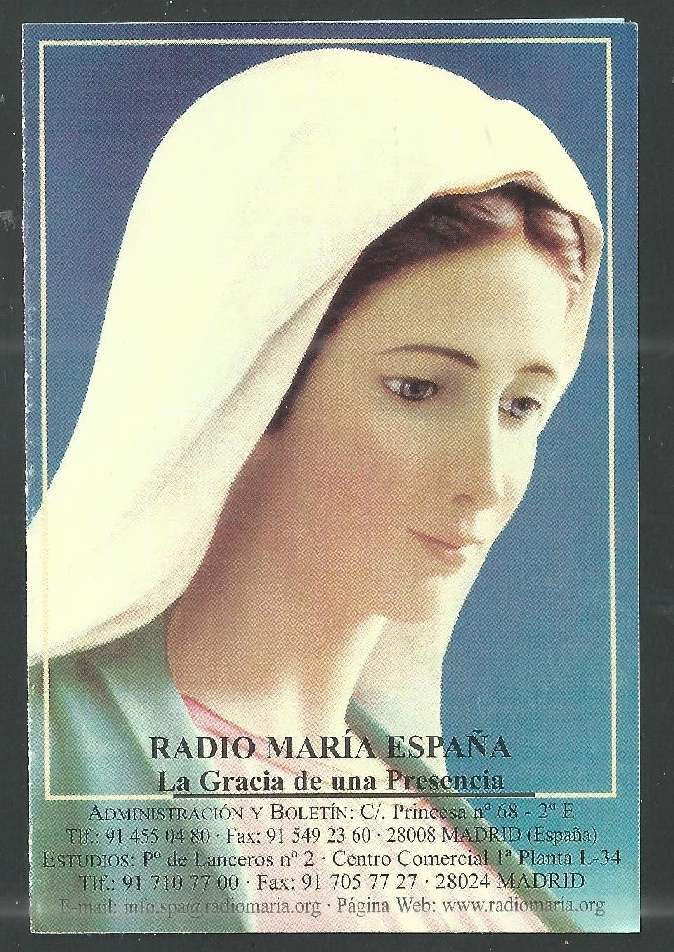 Holy card de la Virgin santino image pieuses estampa