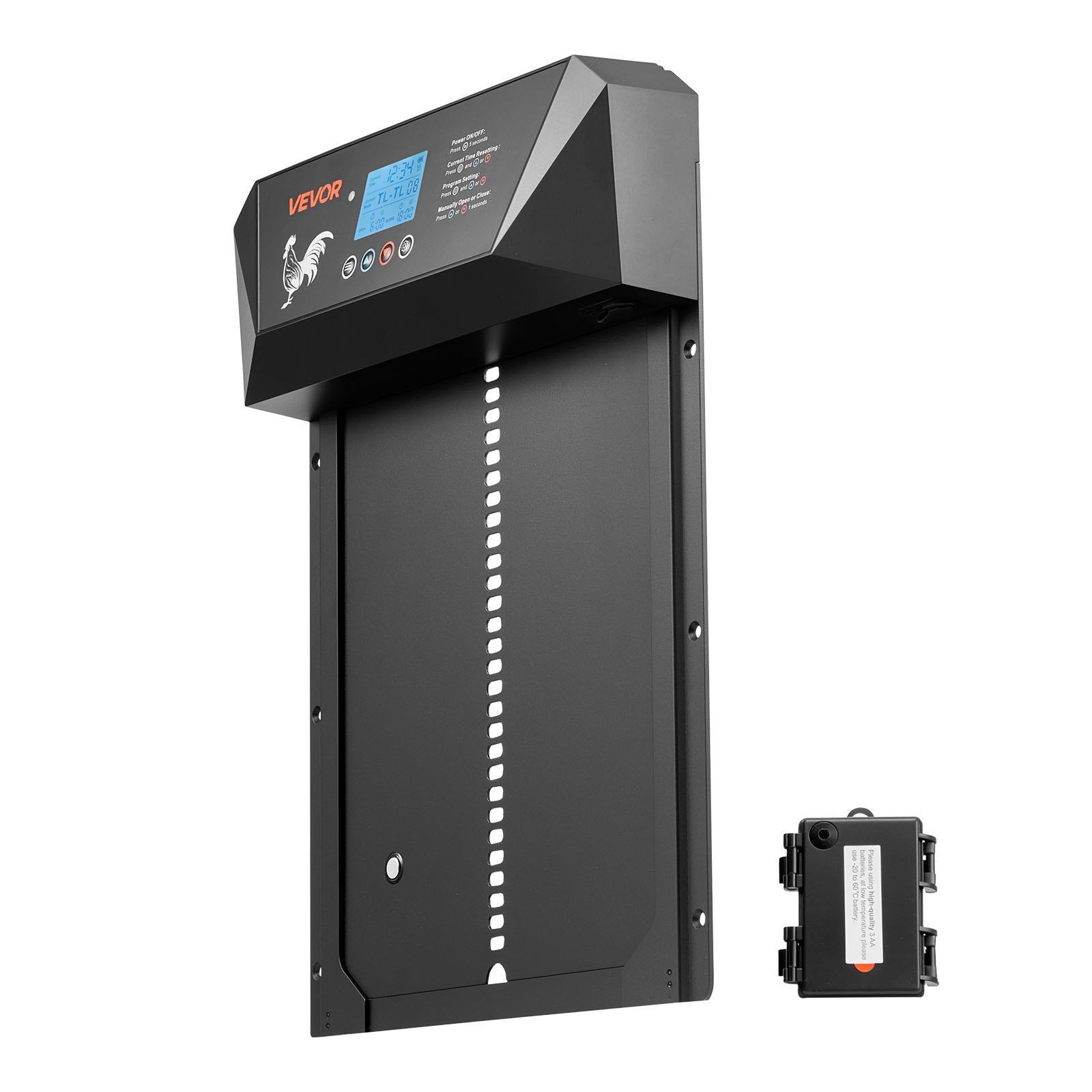 Automatic Chicken Coop Door, DC & Battery Powered Chicken Door with LCD Di