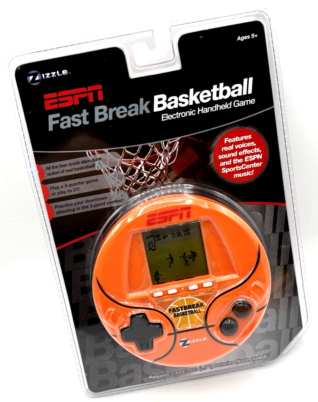 2007 ESPN Fast Break Basketball Electronic Handheld Game by Zizzle NEW & Sealed_