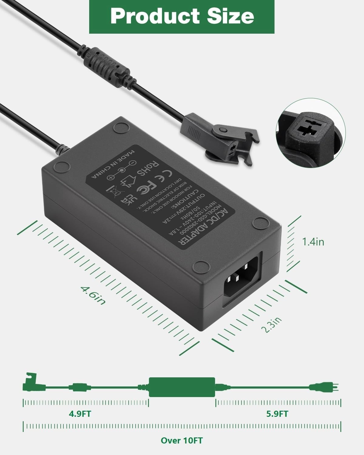 Power Recliner Power Supply, 29V 2A, Recliner Power Cord Replacement, Univers...
