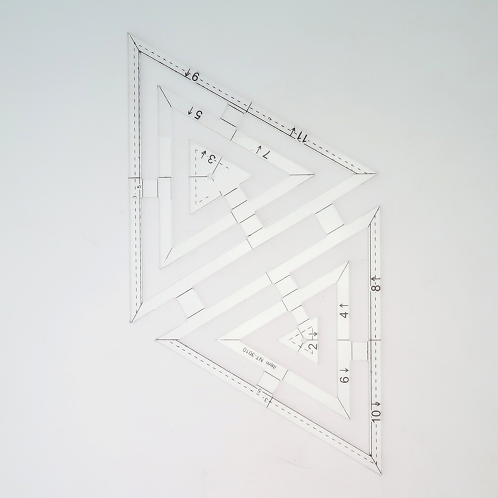 Double Triangle Quilting Ruler Template Transparent Acrylic Sewing Craft Tool