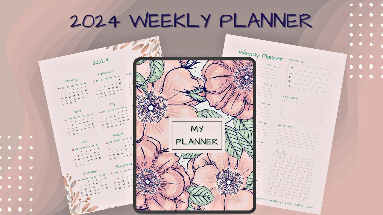 Digital Planner, Weekly Planner, Printable Planner, Personal Planner 2024