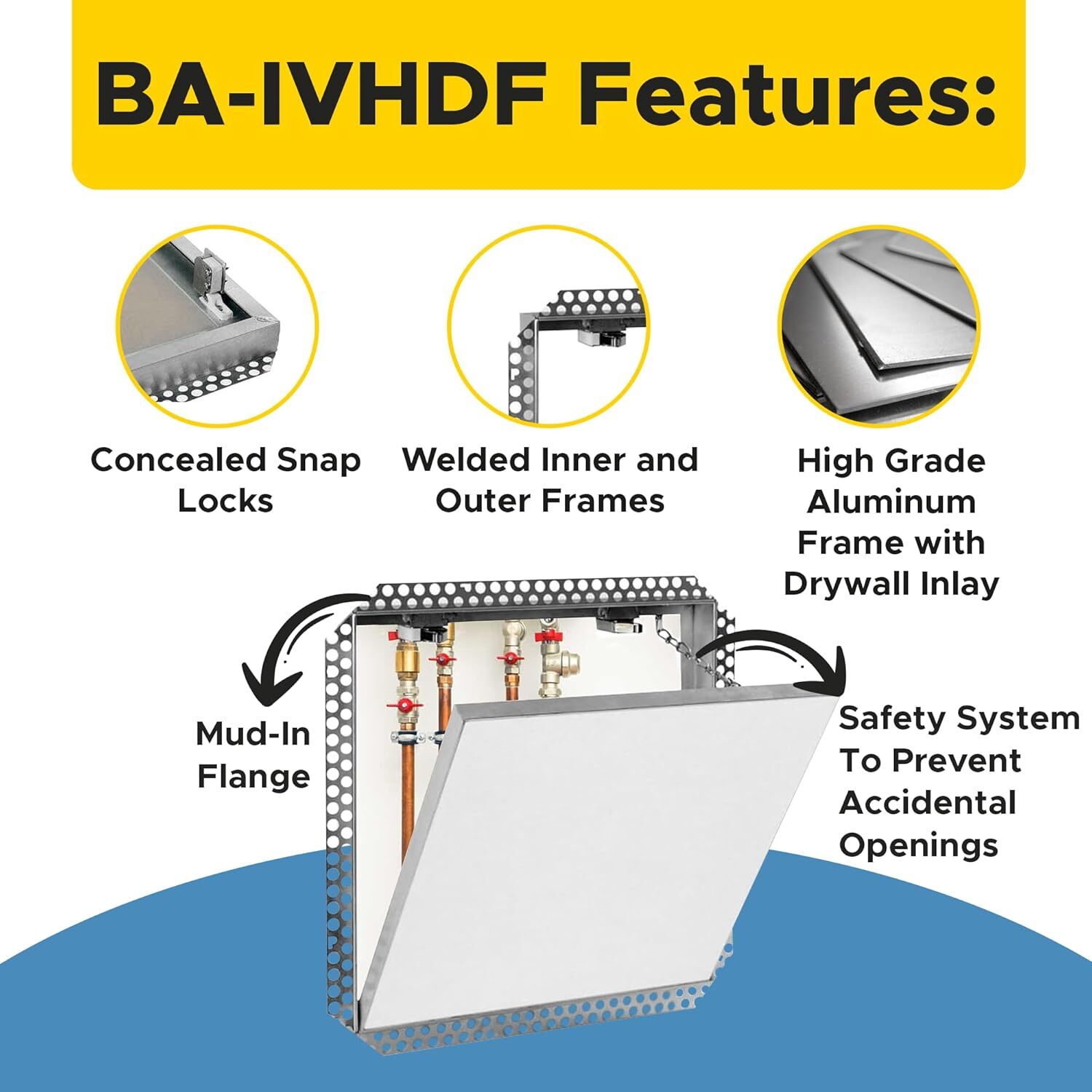 Best 18” x 18” Access Panel, High-Grade Aluminum Frame Access Door (BA-IVHDF)