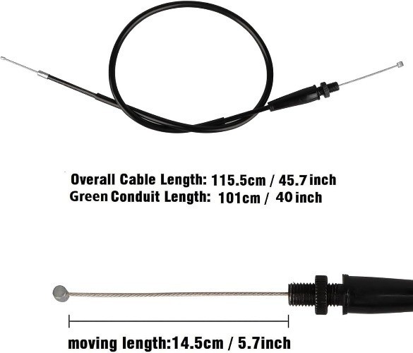 Throttle Cable, 46" Go Kart Throttle Cable, Universal Motorcycle Color: Black