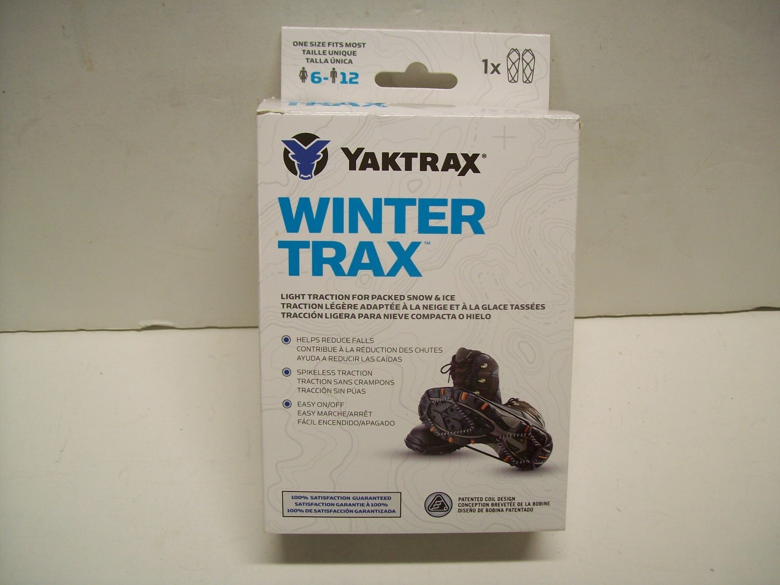 Yaktrax Winter Trax One Size Fits Most W6-M12 LIght Traction Packed Snow Ice